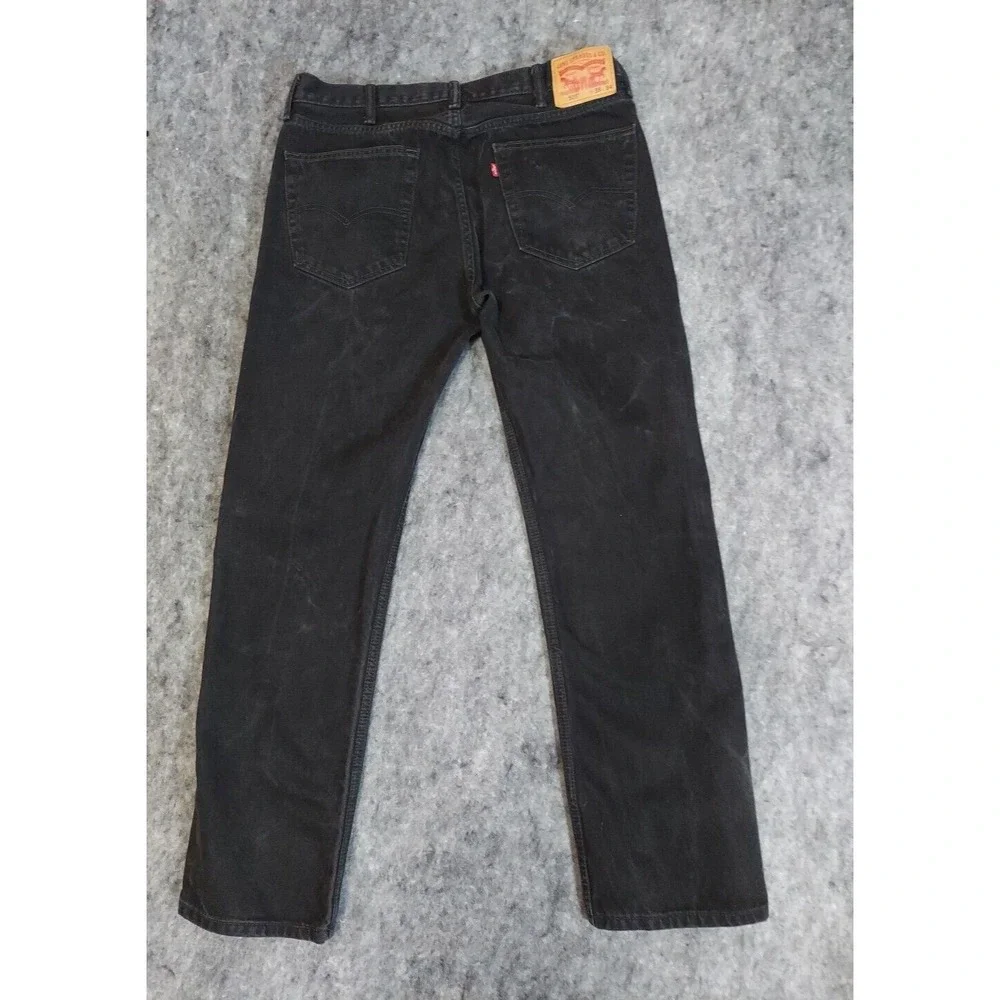 Levis‎ Jeans Mens 38x34* Black 505 Regular Fit Straight leg Denim (Actual 36x33)